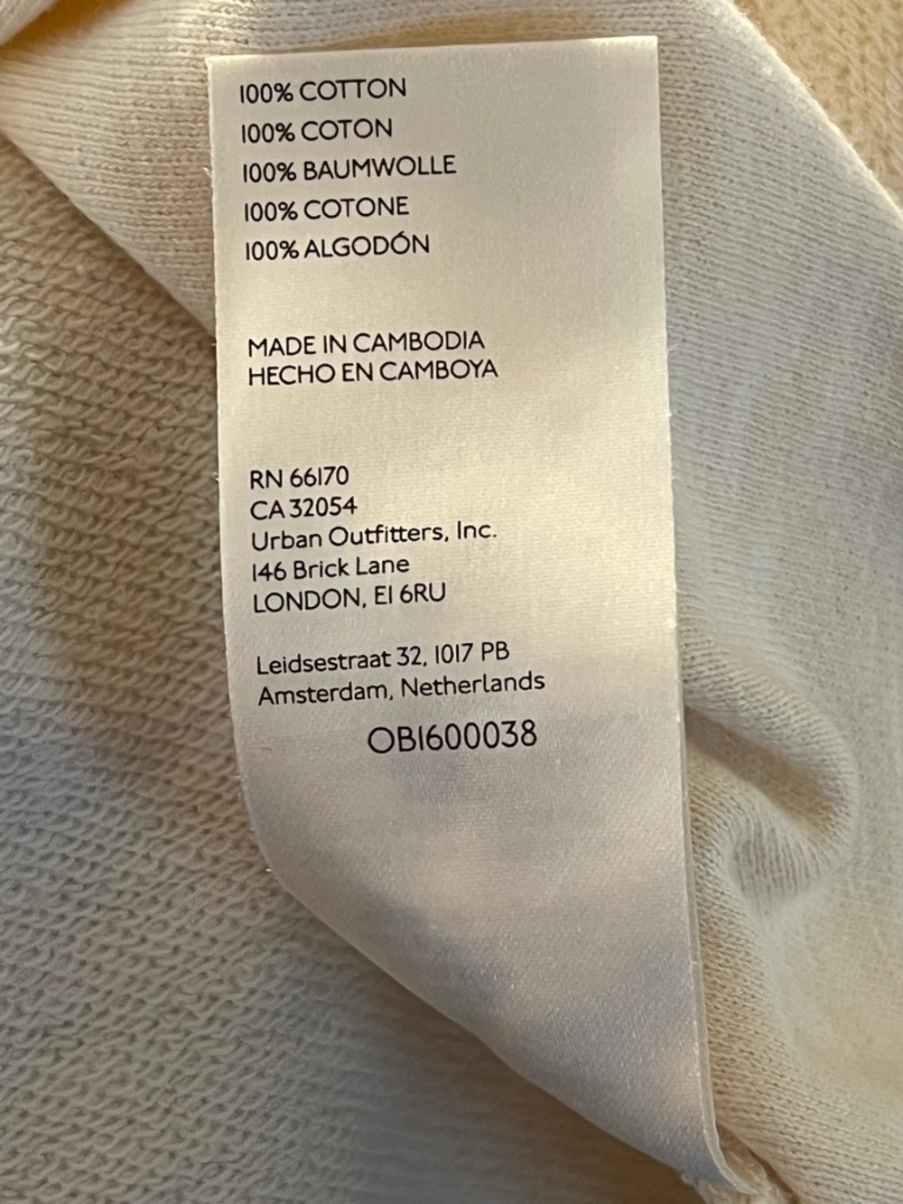 Pilcro Reworked Popover Notch Neck Sweatshirt cream exposed seams Small - Picture 6 of 6
